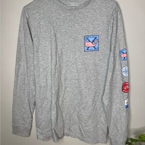 Vineyard Vines Heather Gray Long Sleeve Tee